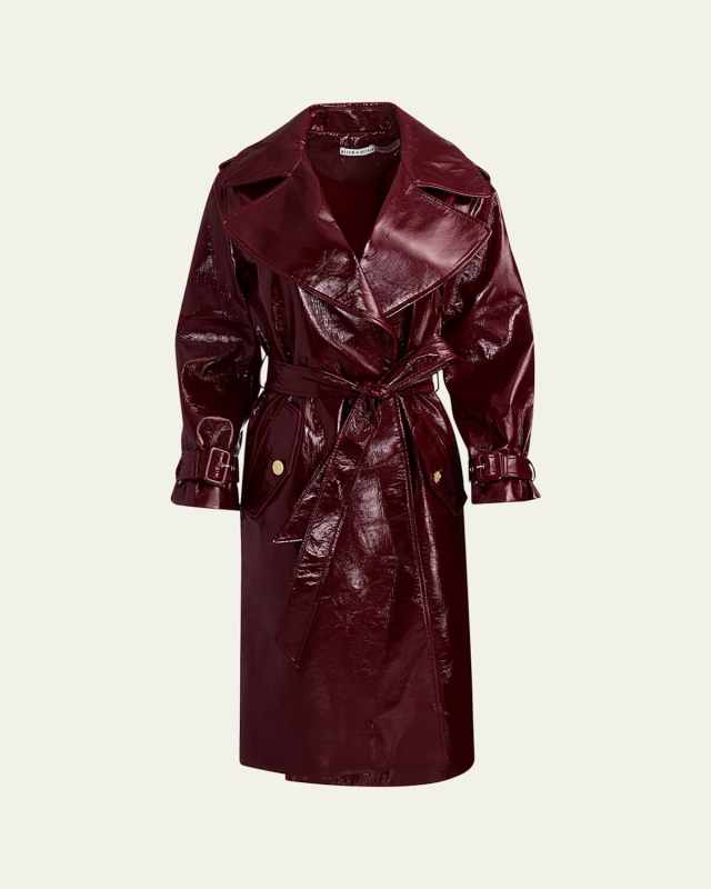 Nevada Vegan Leather Trench Coat